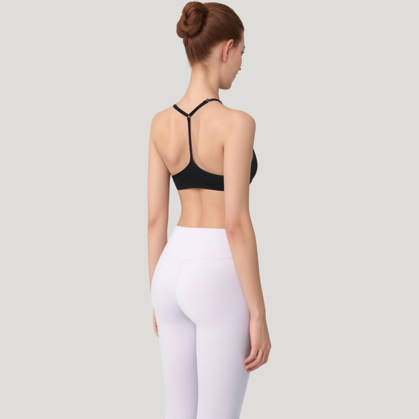 Scoop Neck Sports Bra with Thin Adjustable Straps and Smooth Seamless Design
