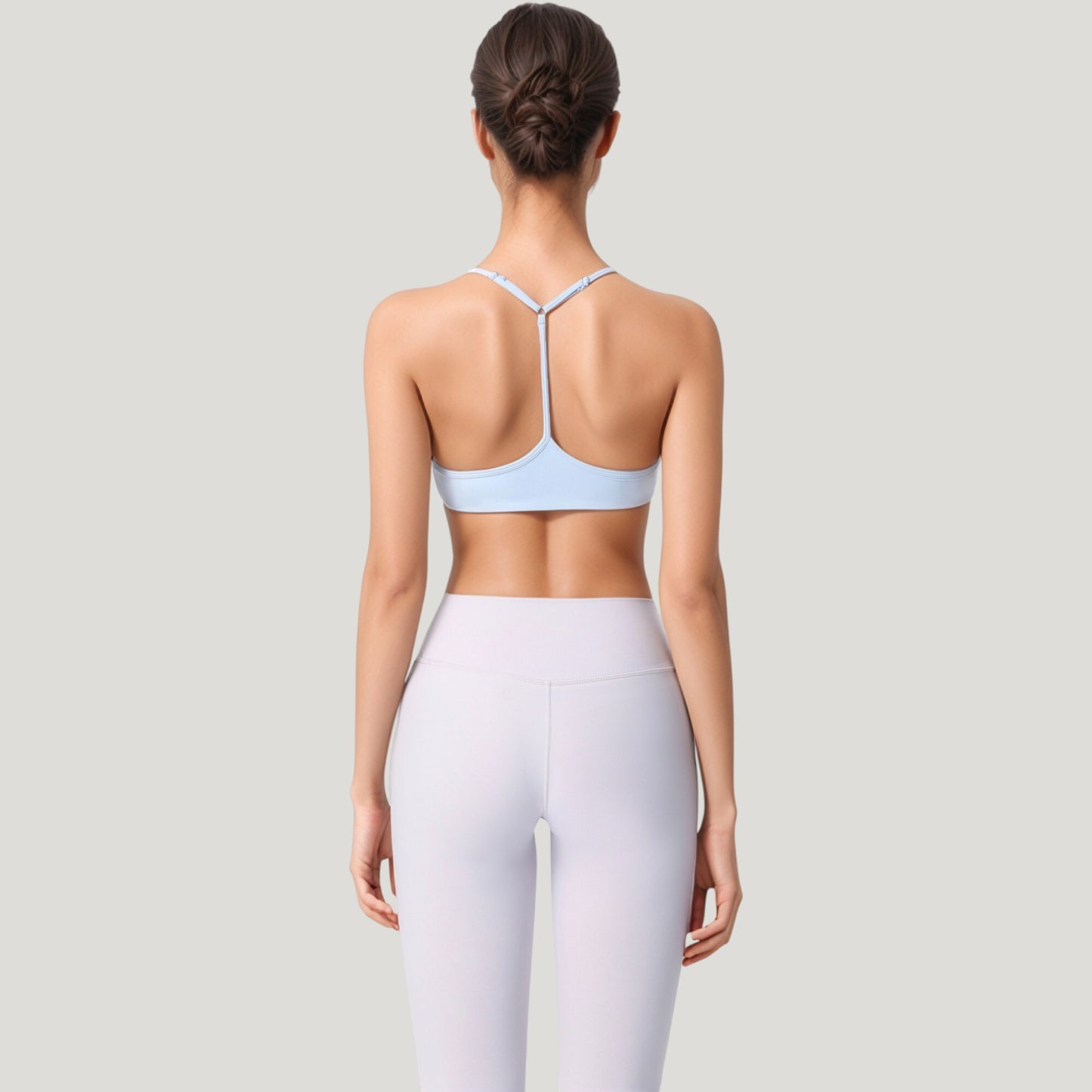 Scoop Neck Sports Bra with Thin Adjustable Straps and Smooth Seamless Design