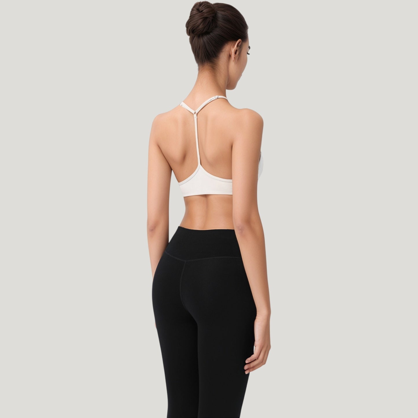 Scoop Neck Sports Bra with Thin Adjustable Straps and Smooth Seamless Design