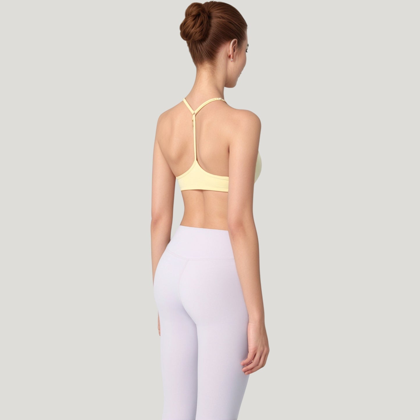 Scoop Neck Sports Bra with Thin Adjustable Straps and Smooth Seamless Design