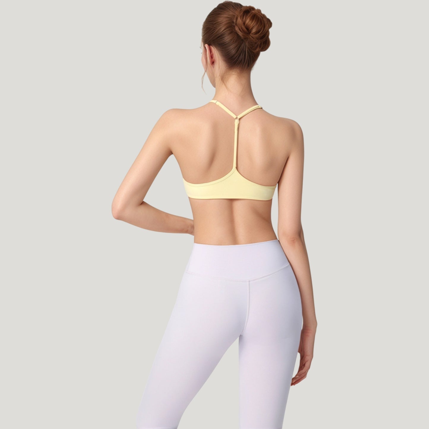 Scoop Neck Sports Bra with Thin Adjustable Straps and Smooth Seamless Design