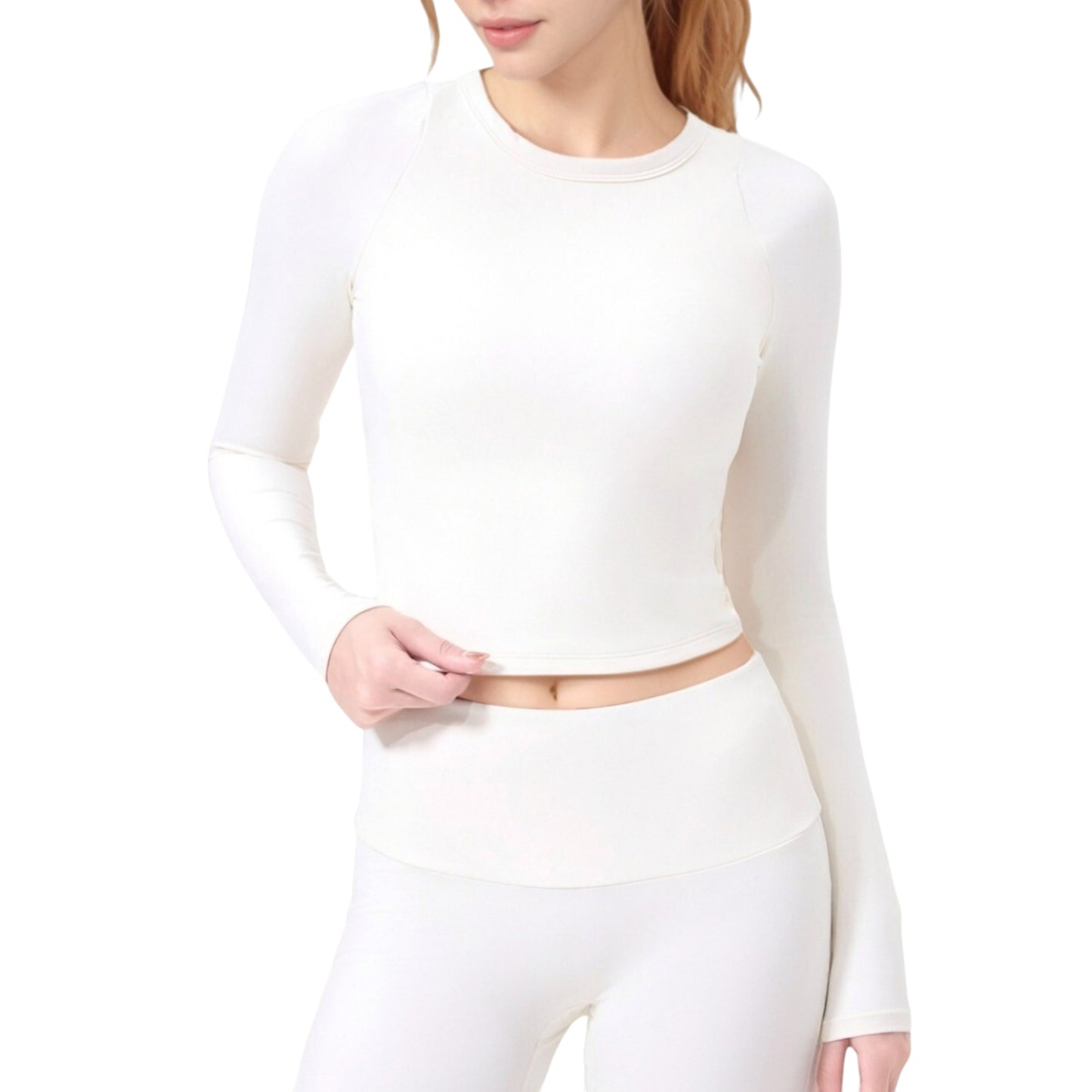 Long Sleeve Cropped Sports Top with Open Back and Crisscross Strap Detail