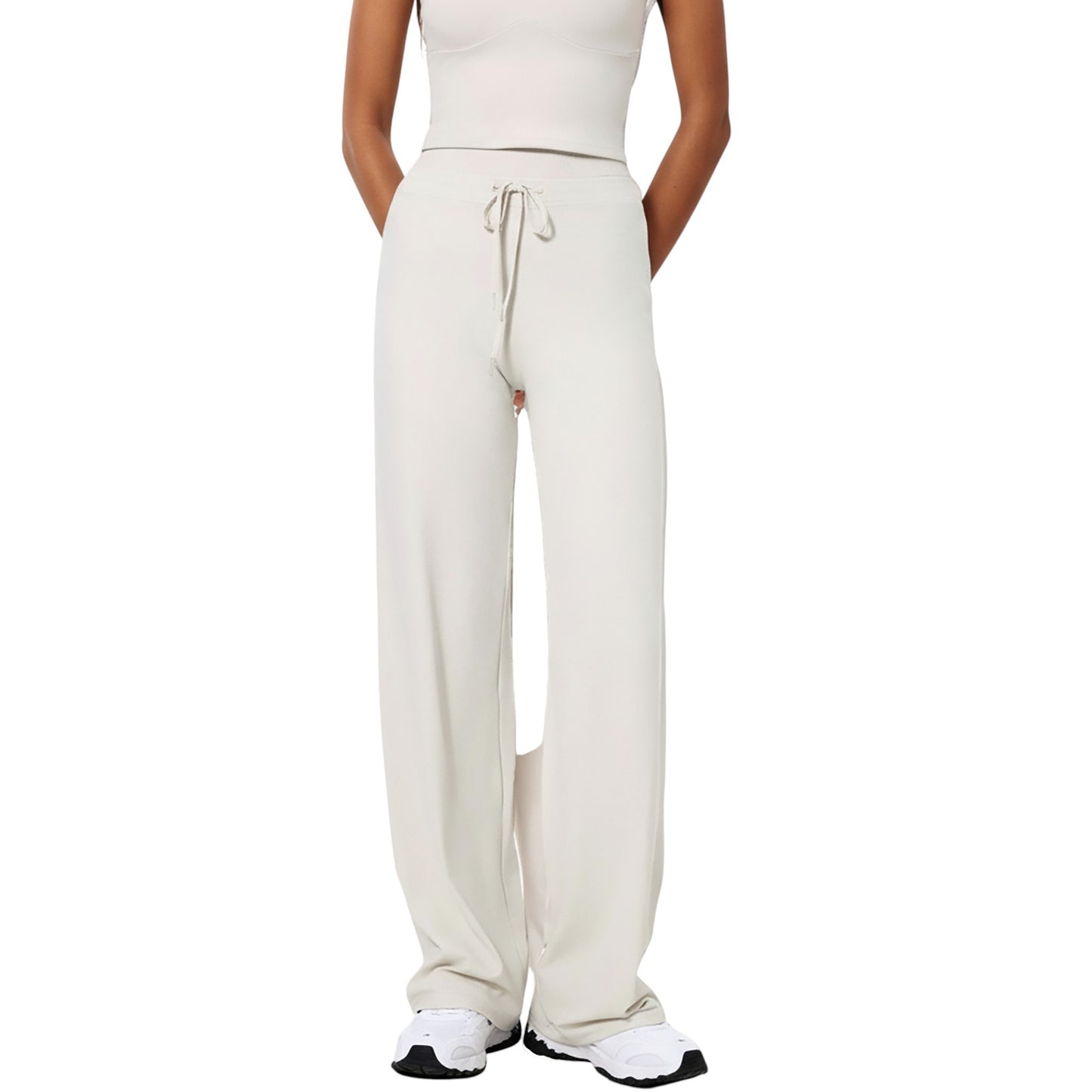 High Waist Flare Leg Pants with Foldover Waistband and Stretch Performance Fabric