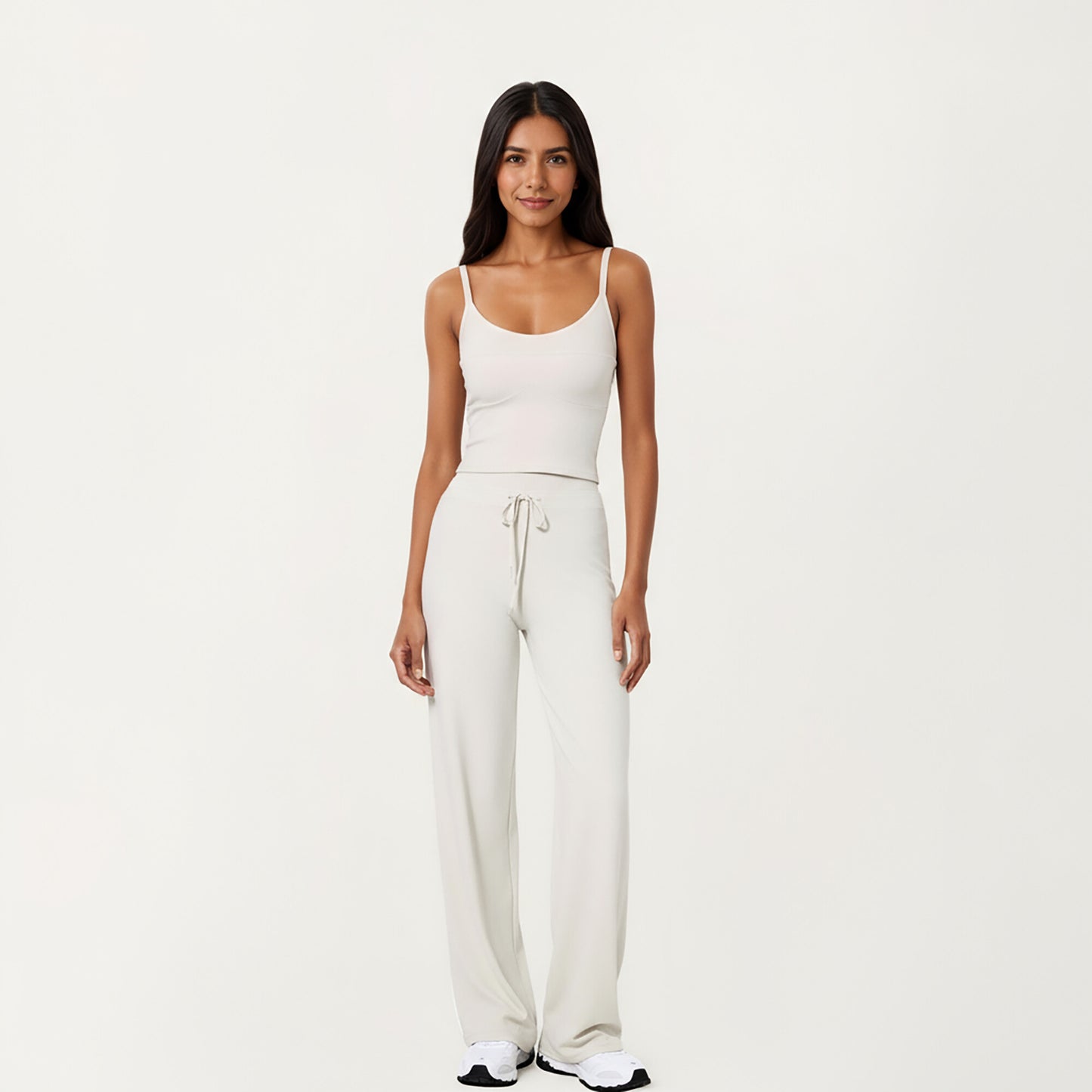 High Waist Flare Leg Pants with Foldover Waistband and Stretch Performance Fabric