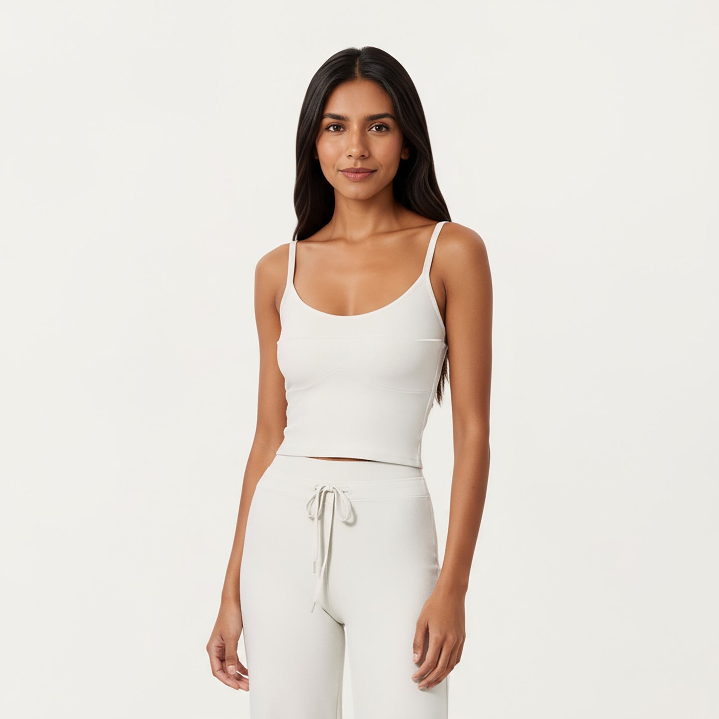 High Waist Flare Leg Pants with Foldover Waistband and Stretch Performance Fabric