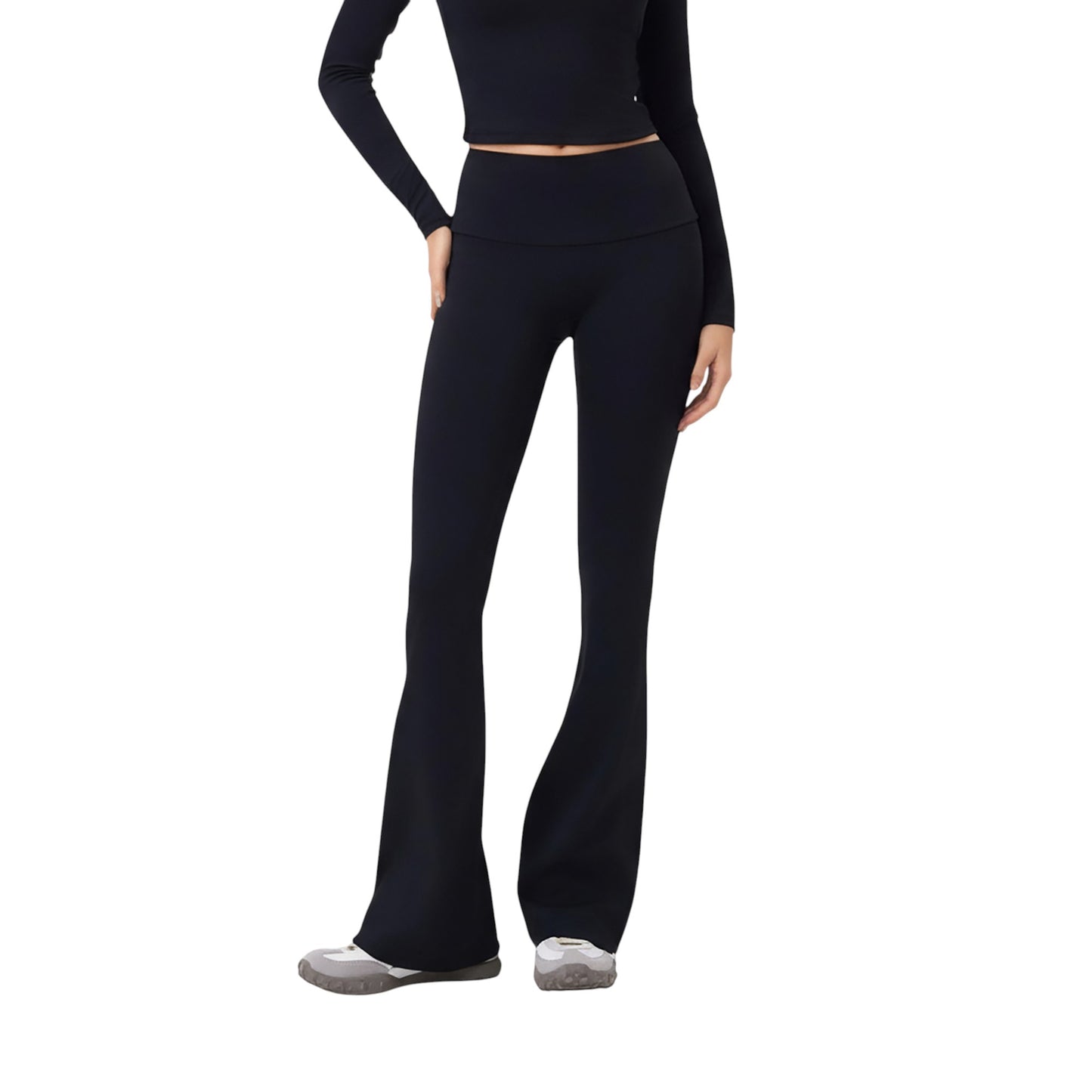 High Waist Wide Leg Pants with Drawstring Tie and Soft Stretch Fabric