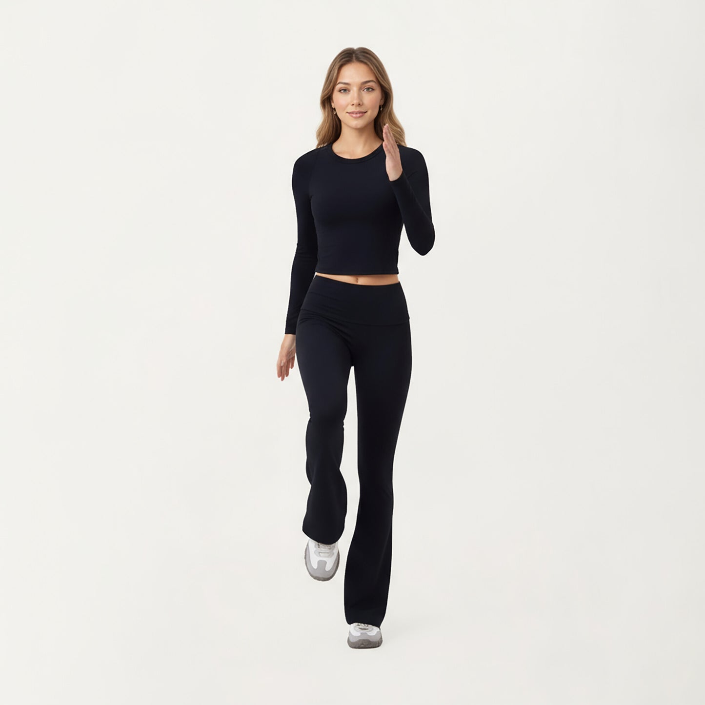 High Waist Wide Leg Pants with Drawstring Tie and Soft Stretch Fabric