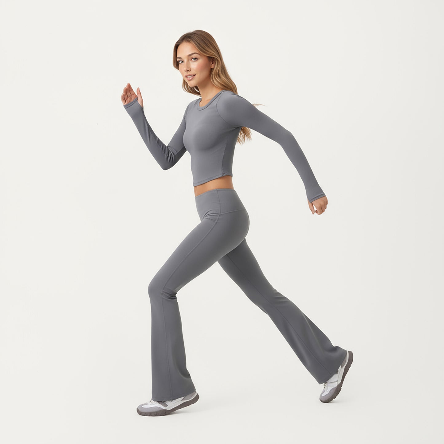 High Waist Wide Leg Pants with Drawstring Tie and Soft Stretch Fabric