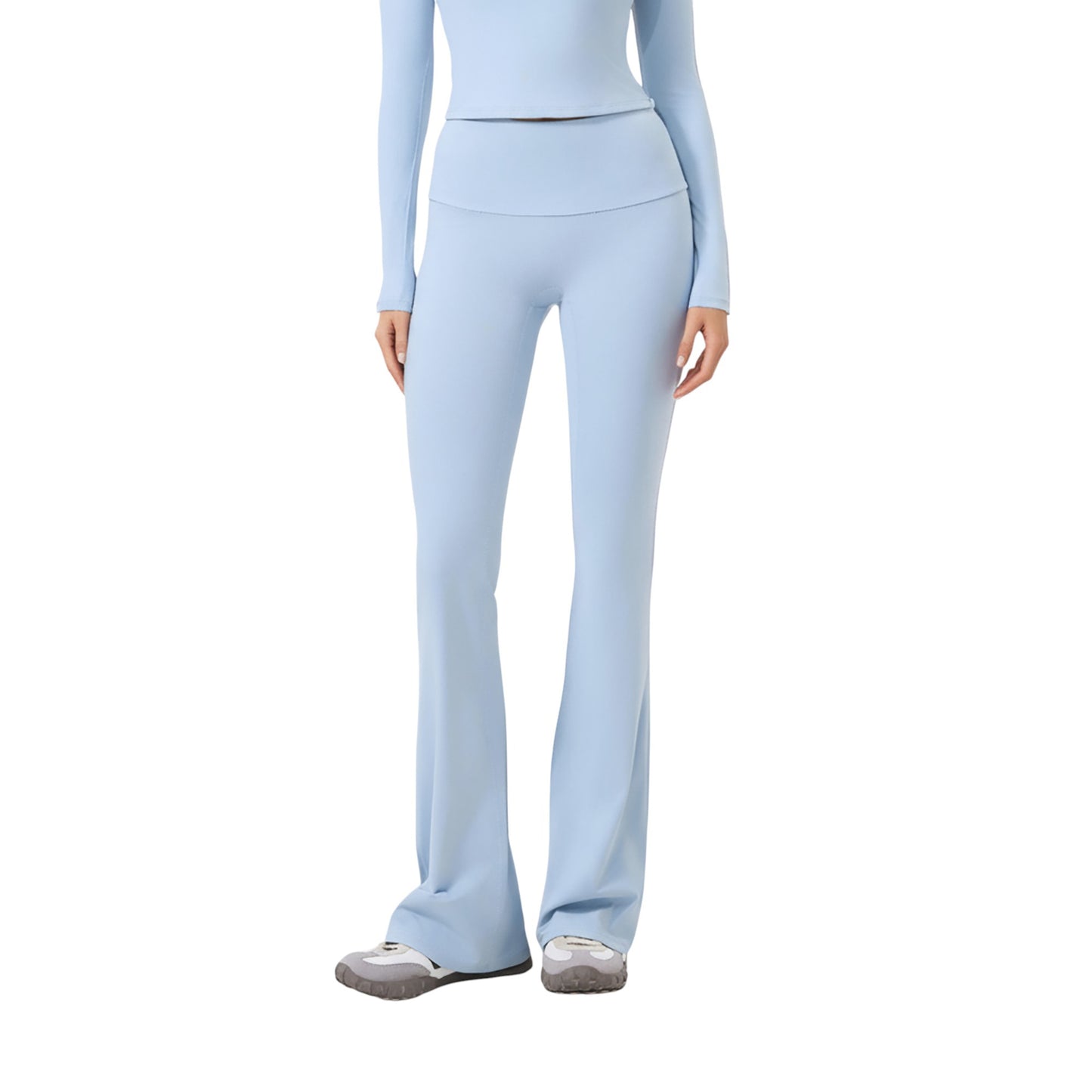 High Waist Wide Leg Pants with Drawstring Tie and Soft Stretch Fabric