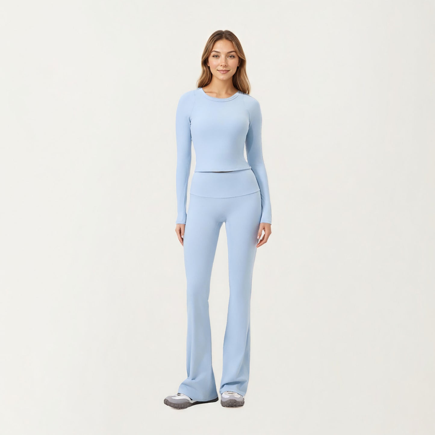 High Waist Wide Leg Pants with Drawstring Tie and Soft Stretch Fabric