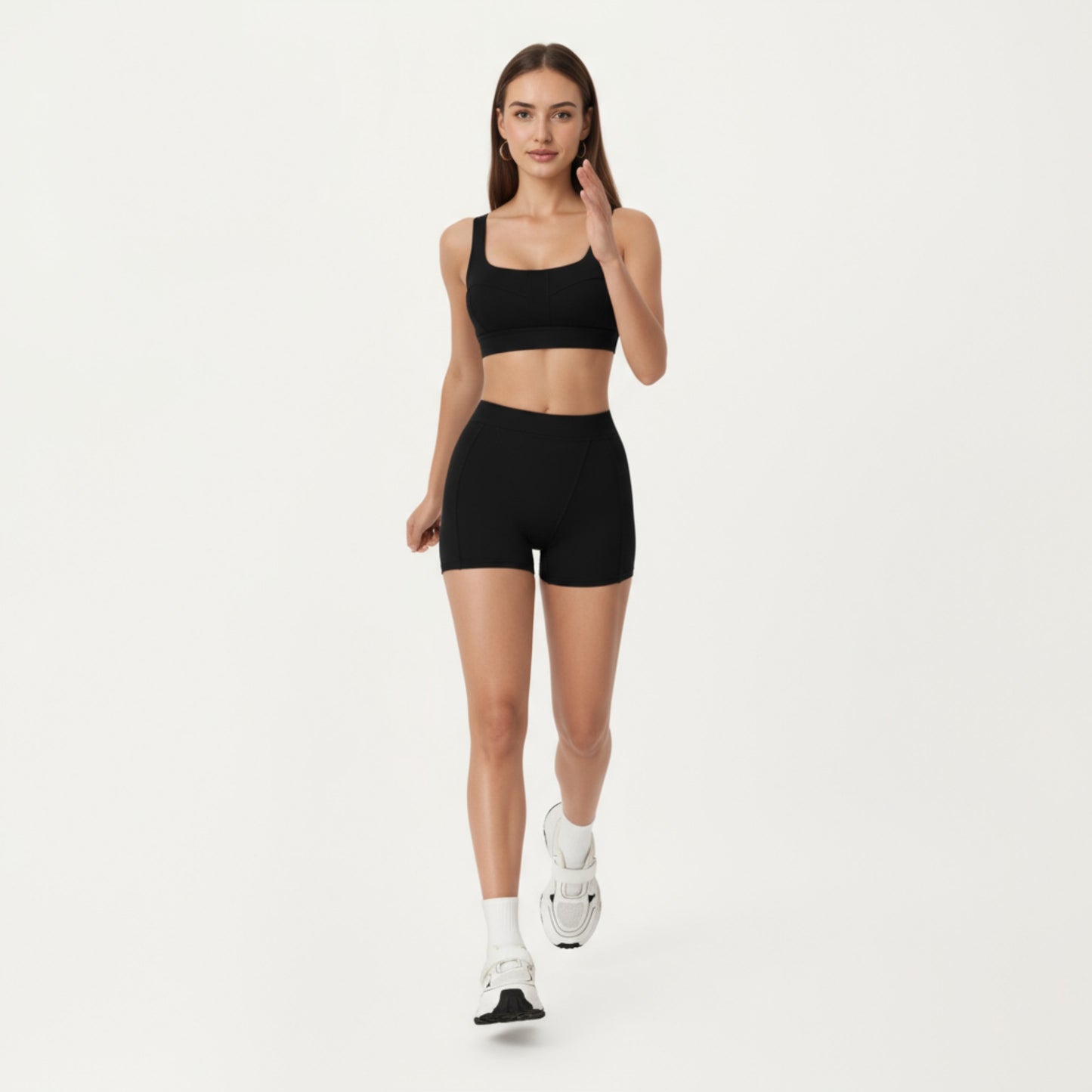 High Waist Seam Detailed Active Shorts with Supportive Stretch Fabric and Flattering Fit