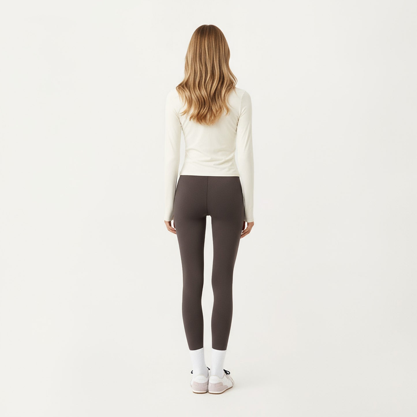 Long Sleeve Zip Front Cropped Jacket with Contoured Seams and Thumbhole Cuffs