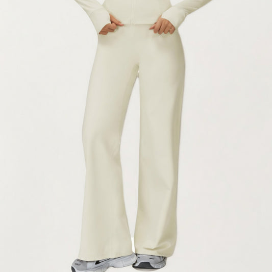 High Waist Wide Leg Athletic Pants with Smooth Stretch Fabric and Relaxed Contoured Fit for Everyday Movement Comfort