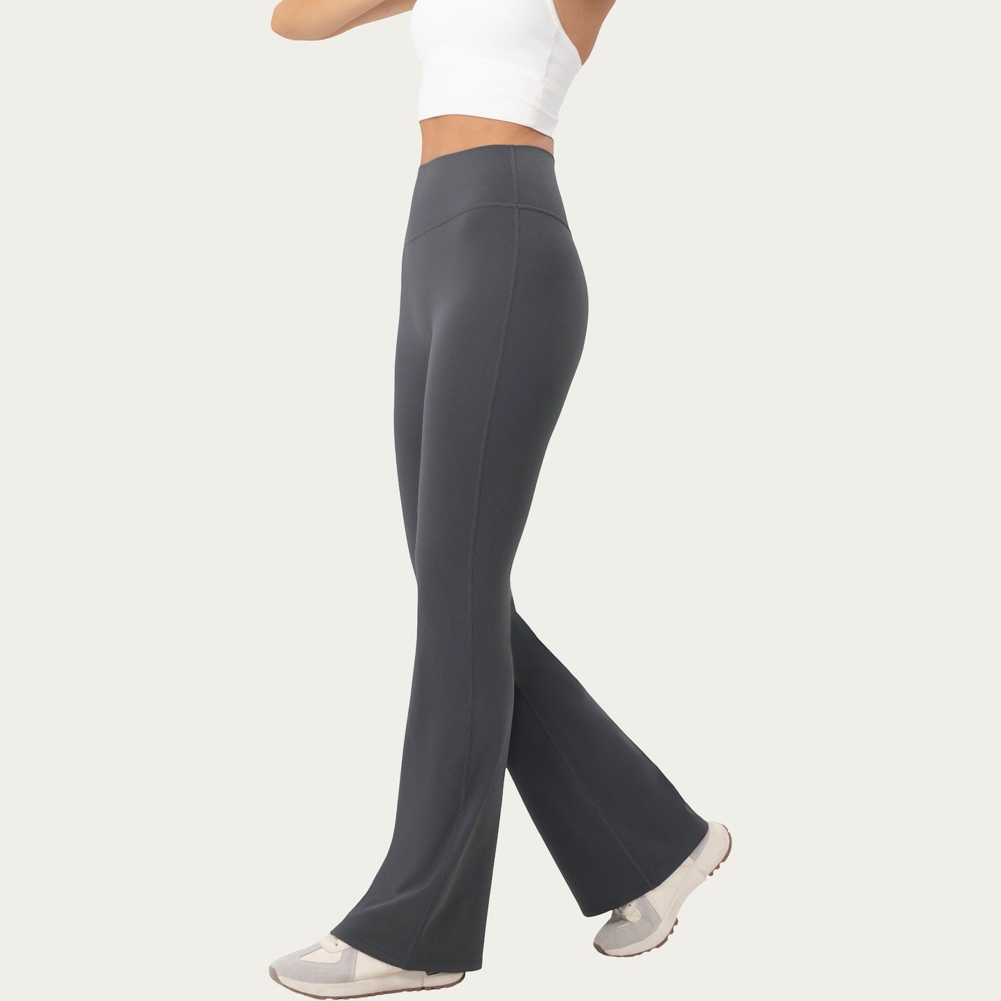 High Waist Flare Leggings with Stretch Knit Fabric and Smooth Sculpting Fit
