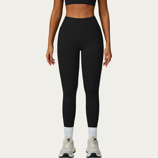 High Waist Smooth Finish Athletic Leggings with Sculpting Fit Stretch Knit Fabric and Full Length Design