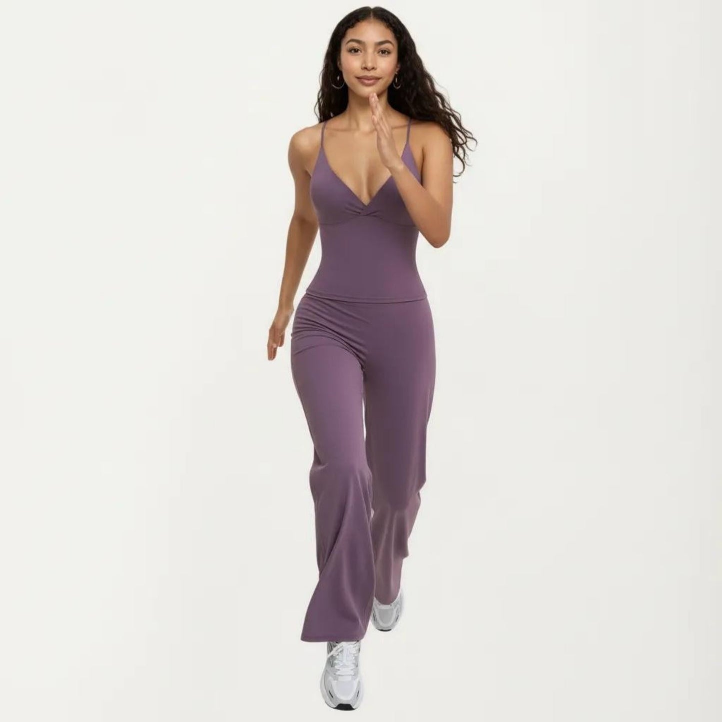 Crossover Wide Leg Yoga Pants Stretch Athletic Lounge Workout Pants for Training Fitness