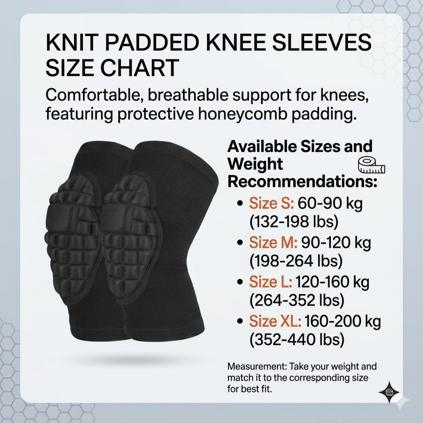 2 Pc Sports Knee Pads with Segmented Shock Absorbing Cushion and Stretch Compression Sleeve Support
