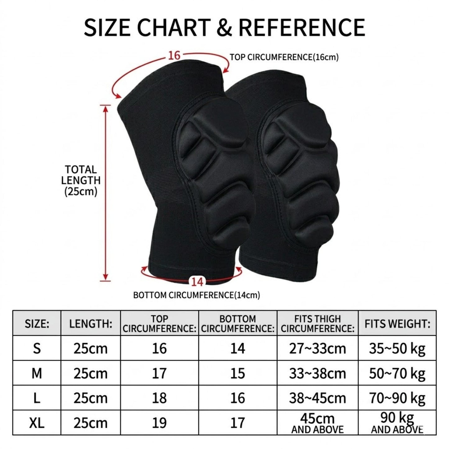 Volleyball Knee Pads 2 Pc with Thick Shock Absorbing Cushion and Stretch Compression Sleeve Fit