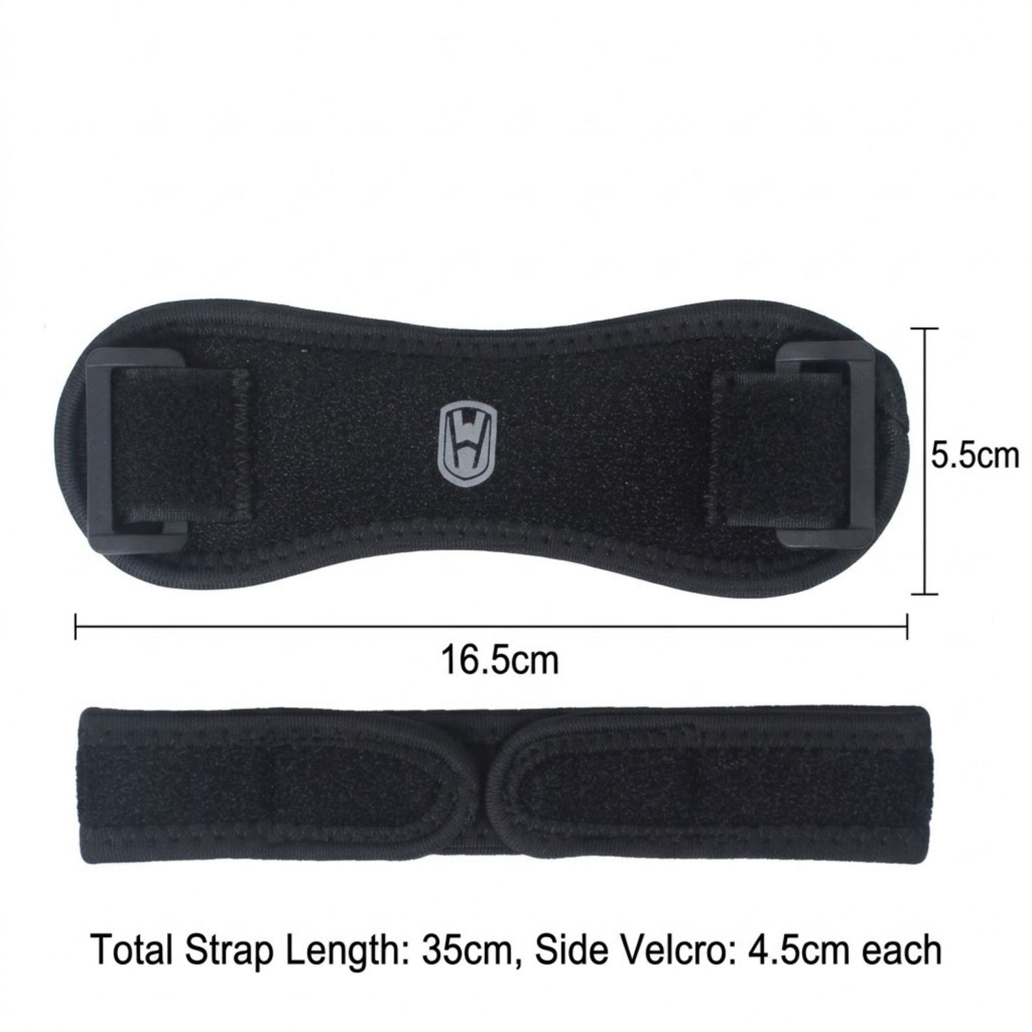 Patella Tendon Knee Straps 2 Pc with Adjustable Compression and Non Slip Support