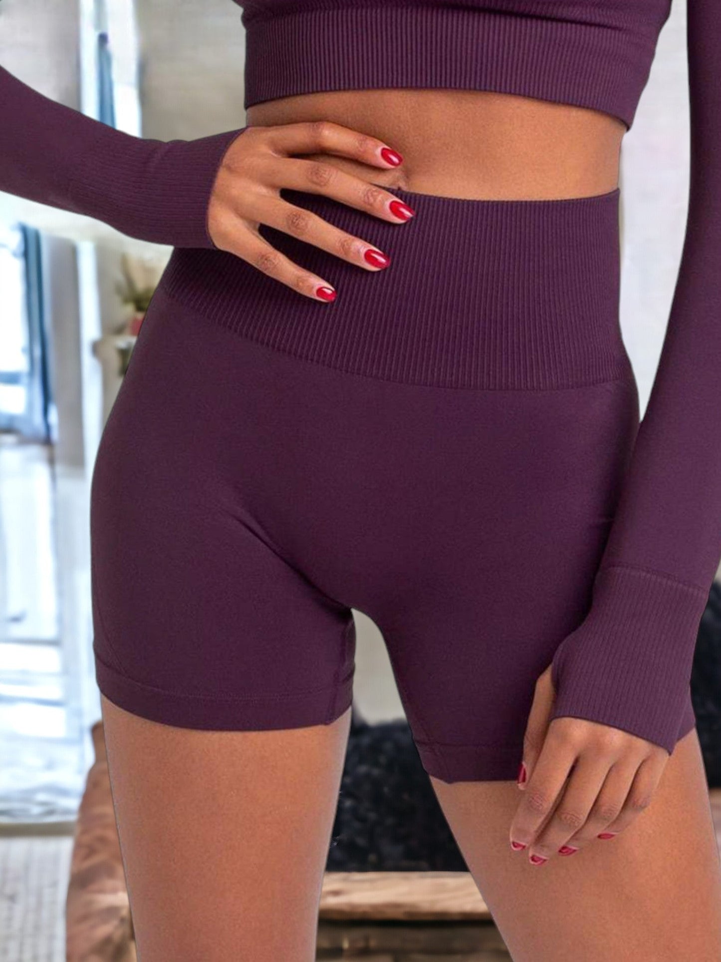 Seamless High Waist Fitness Pants Yoga Shorts