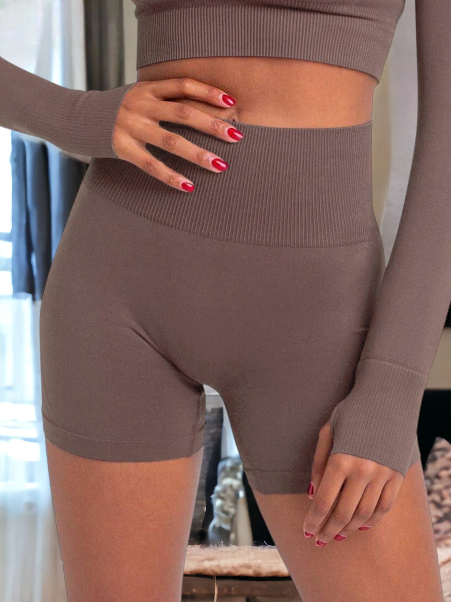 Seamless High Waist Fitness Pants Yoga Shorts