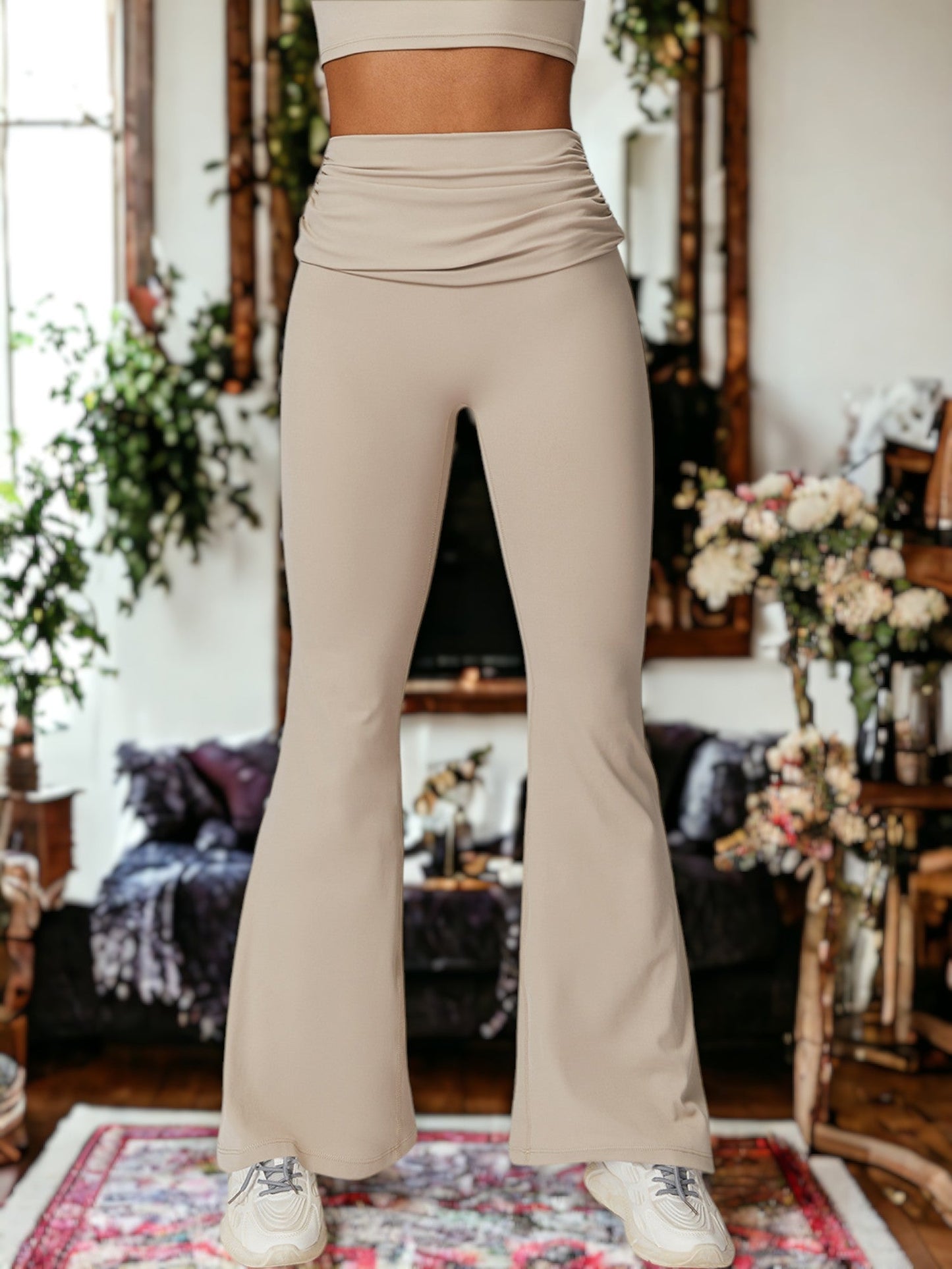 High-Waisted Butt-Lifting Tight Bell-Bottom Pants