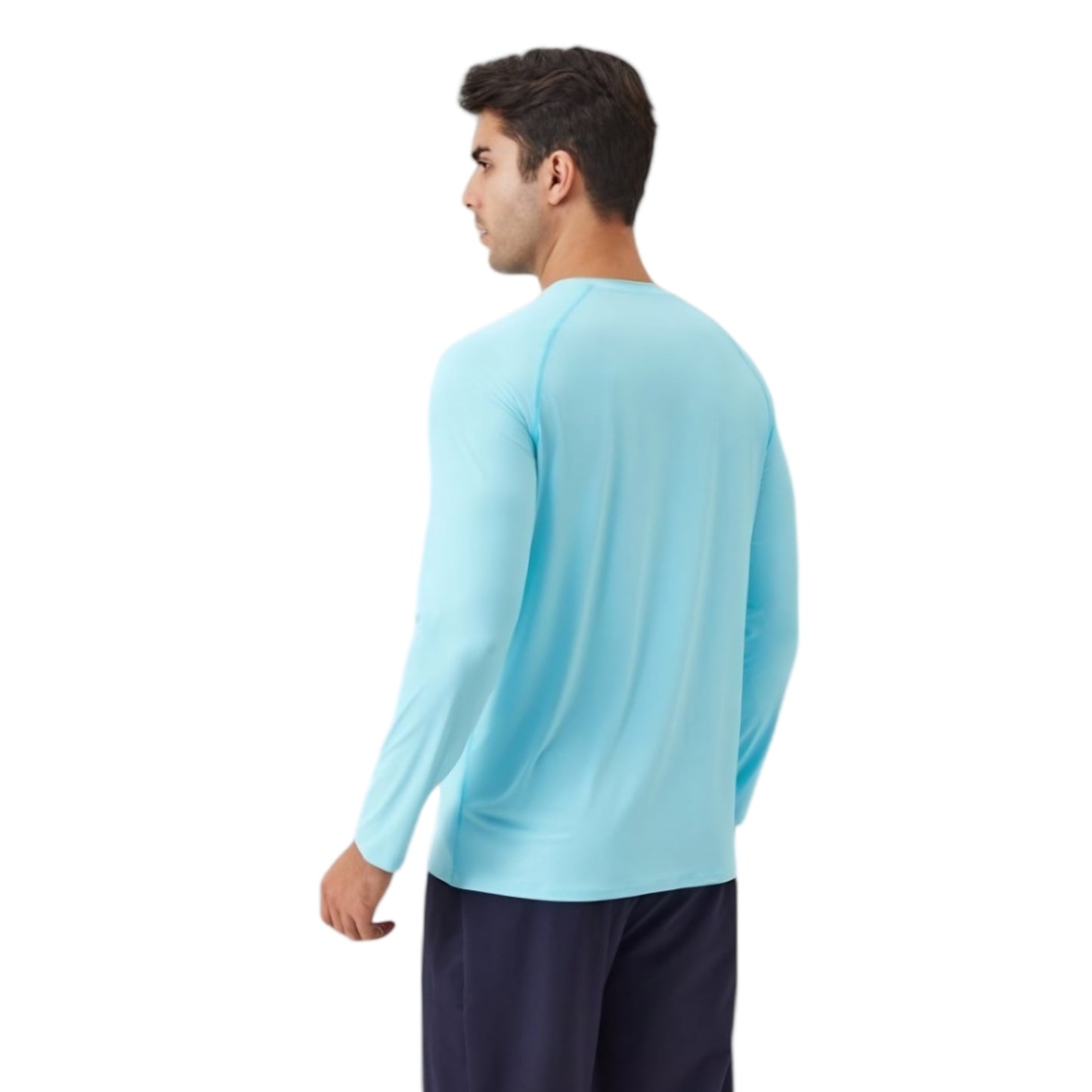 Men's Long Sleeve Performance Shirt with Raglan Sleeves and Lightweight Stretch Fabric