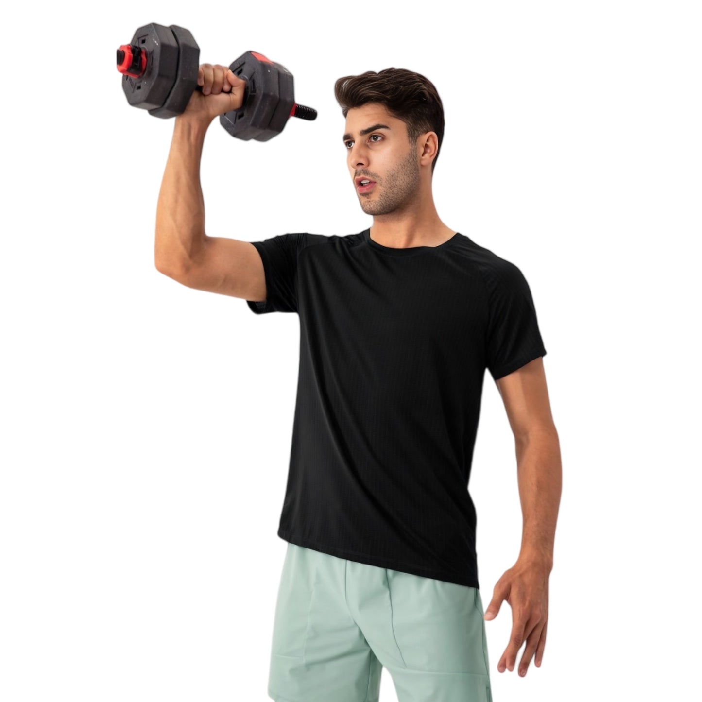 Men's Lightweight Performance T-Shirt with Moisture-Wicking Fabric and Raglan Sleeves