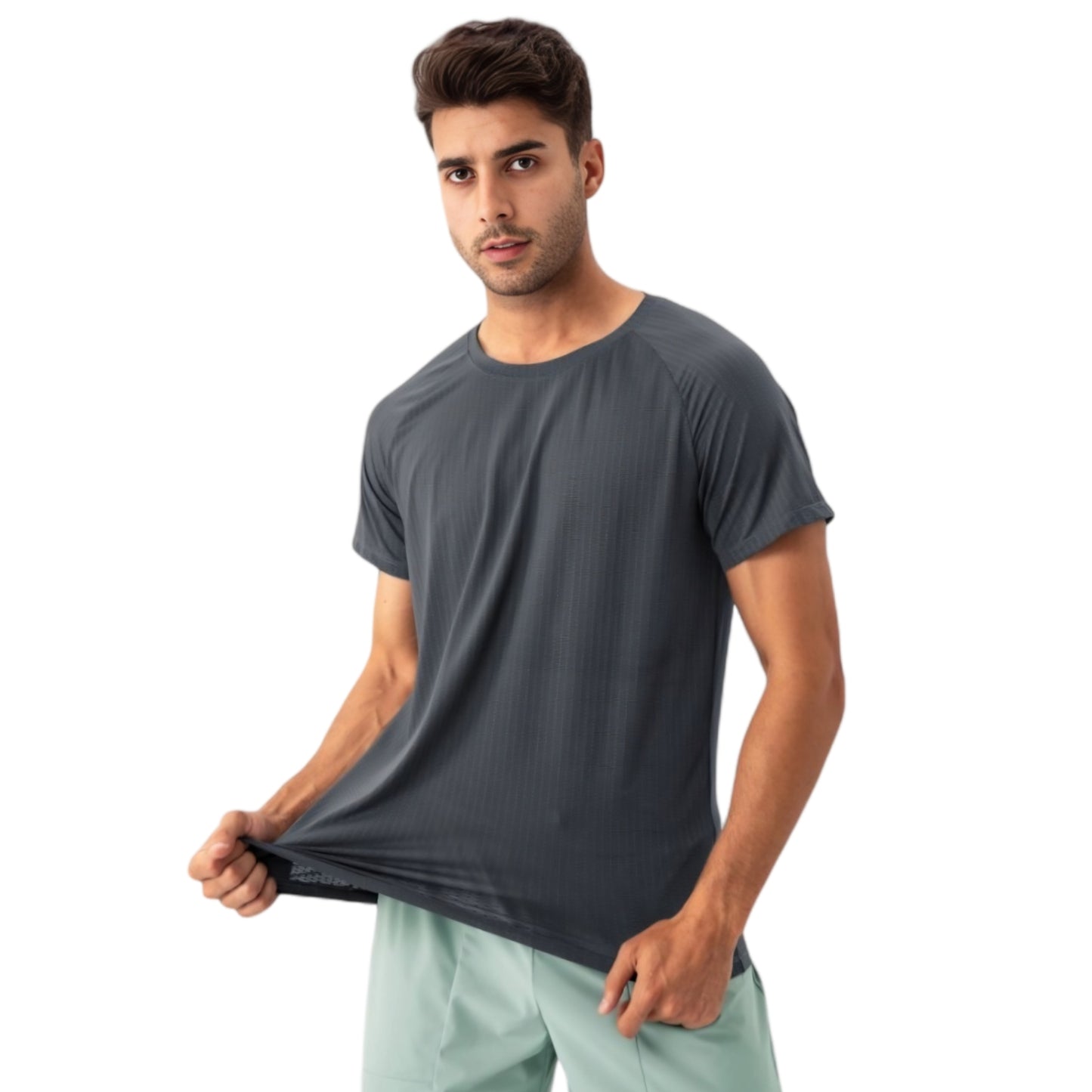 Men's Lightweight Performance T-Shirt with Moisture-Wicking Fabric and Raglan Sleeves