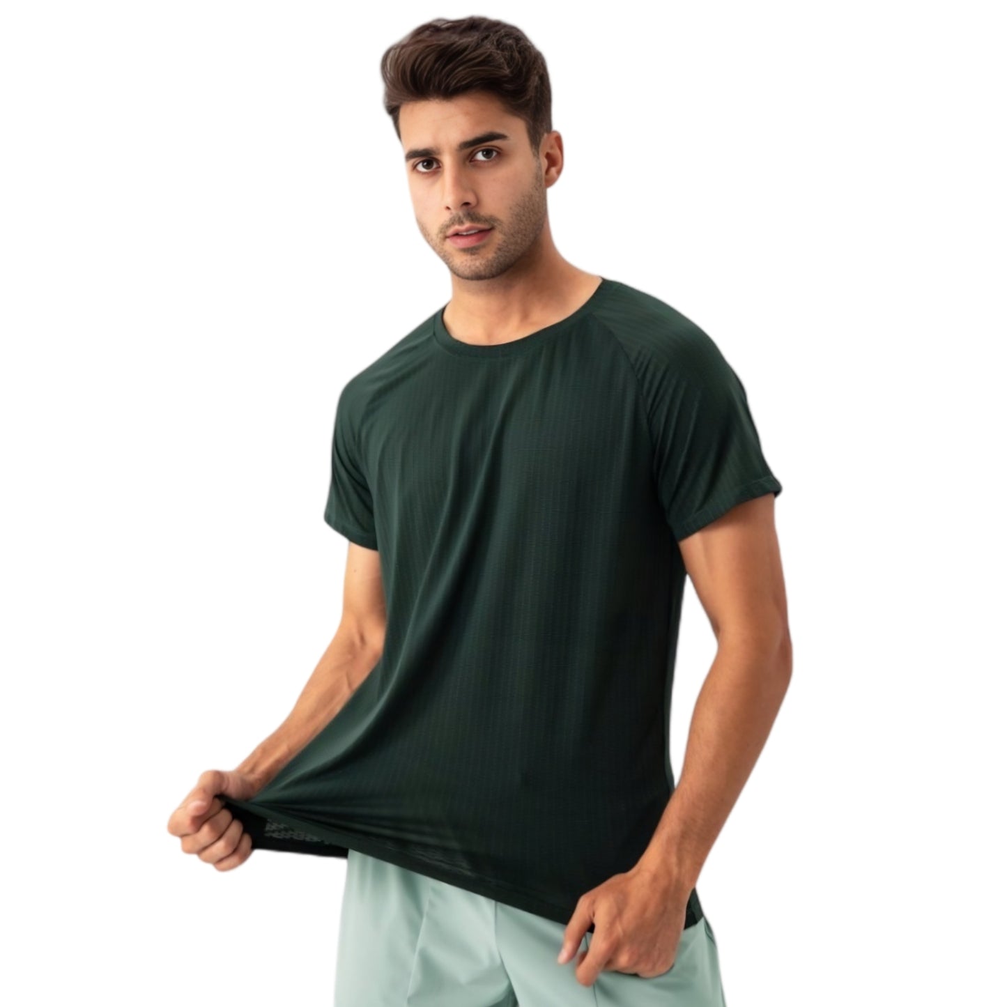 Men's Lightweight Performance T-Shirt with Moisture-Wicking Fabric and Raglan Sleeves
