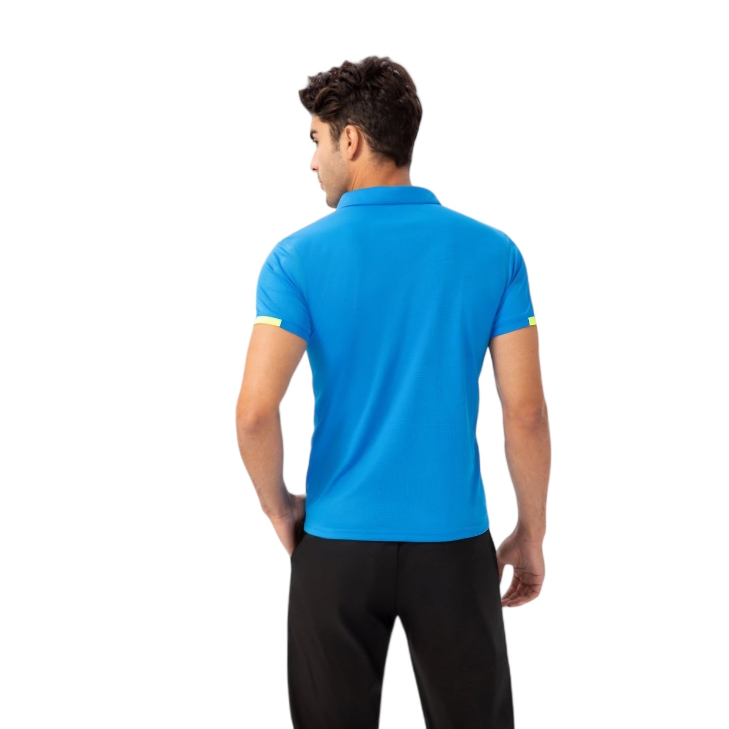 Men's Athletic Fit Polo Shirt with Contrast Collar and Moisture-Wicking Stretch Fabric