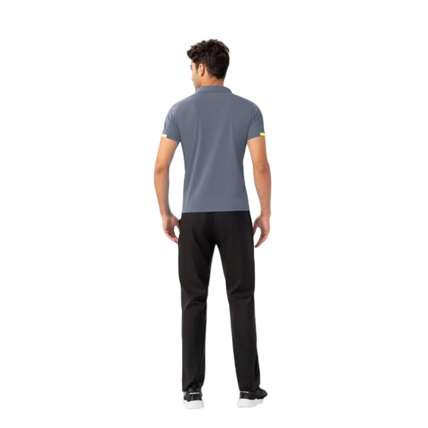 Men's Athletic Fit Polo Shirt with Contrast Collar and Moisture-Wicking Stretch Fabric