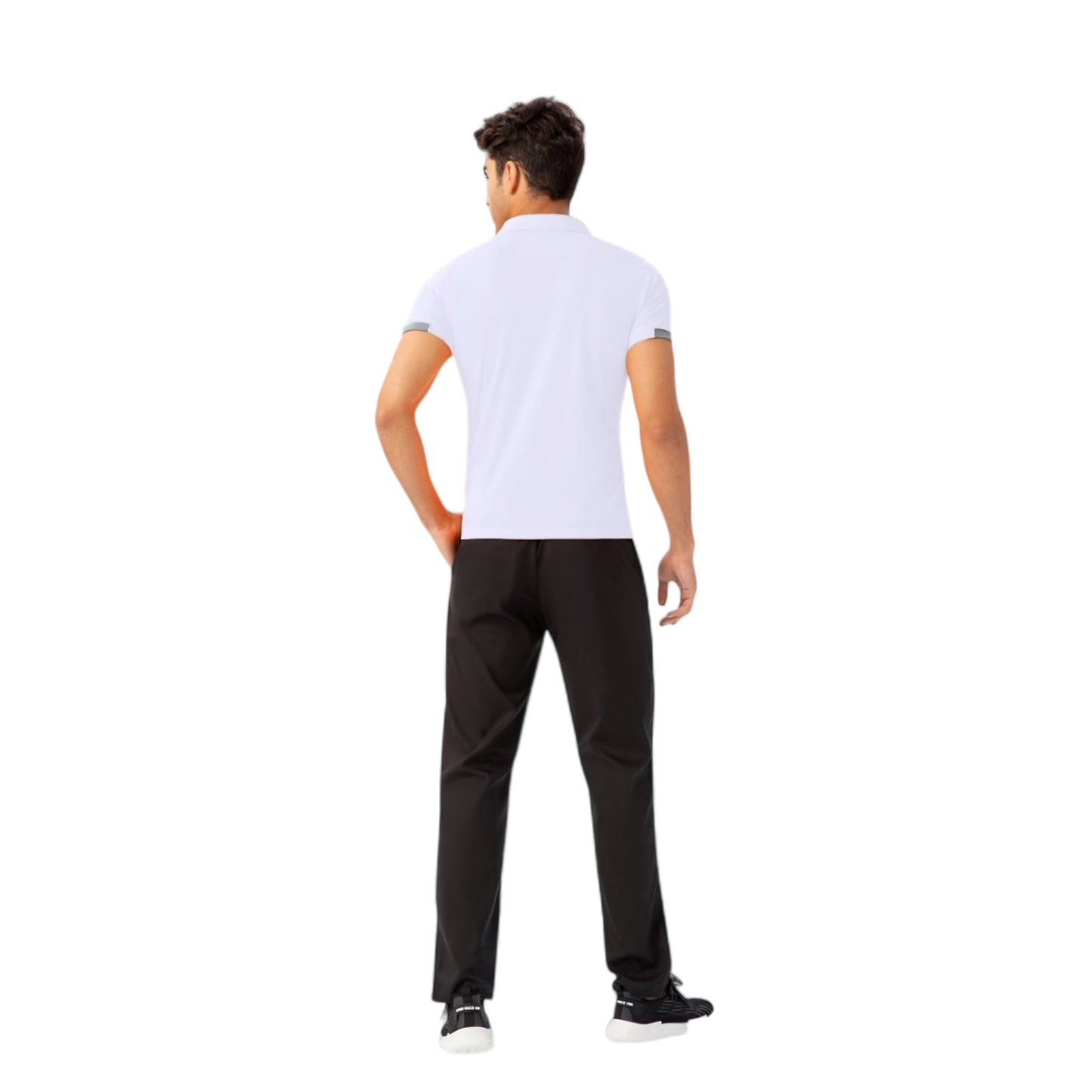 Men's Athletic Fit Polo Shirt with Contrast Collar and Moisture-Wicking Stretch Fabric