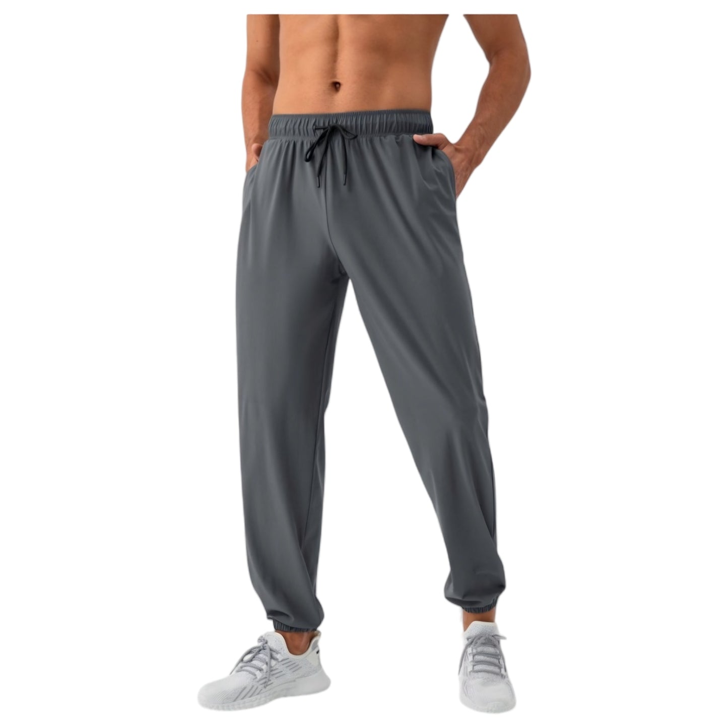 Men's Lightweight Stretch Lounge Pants with Adjustable Drawstring Waist and Straight Leg Fit