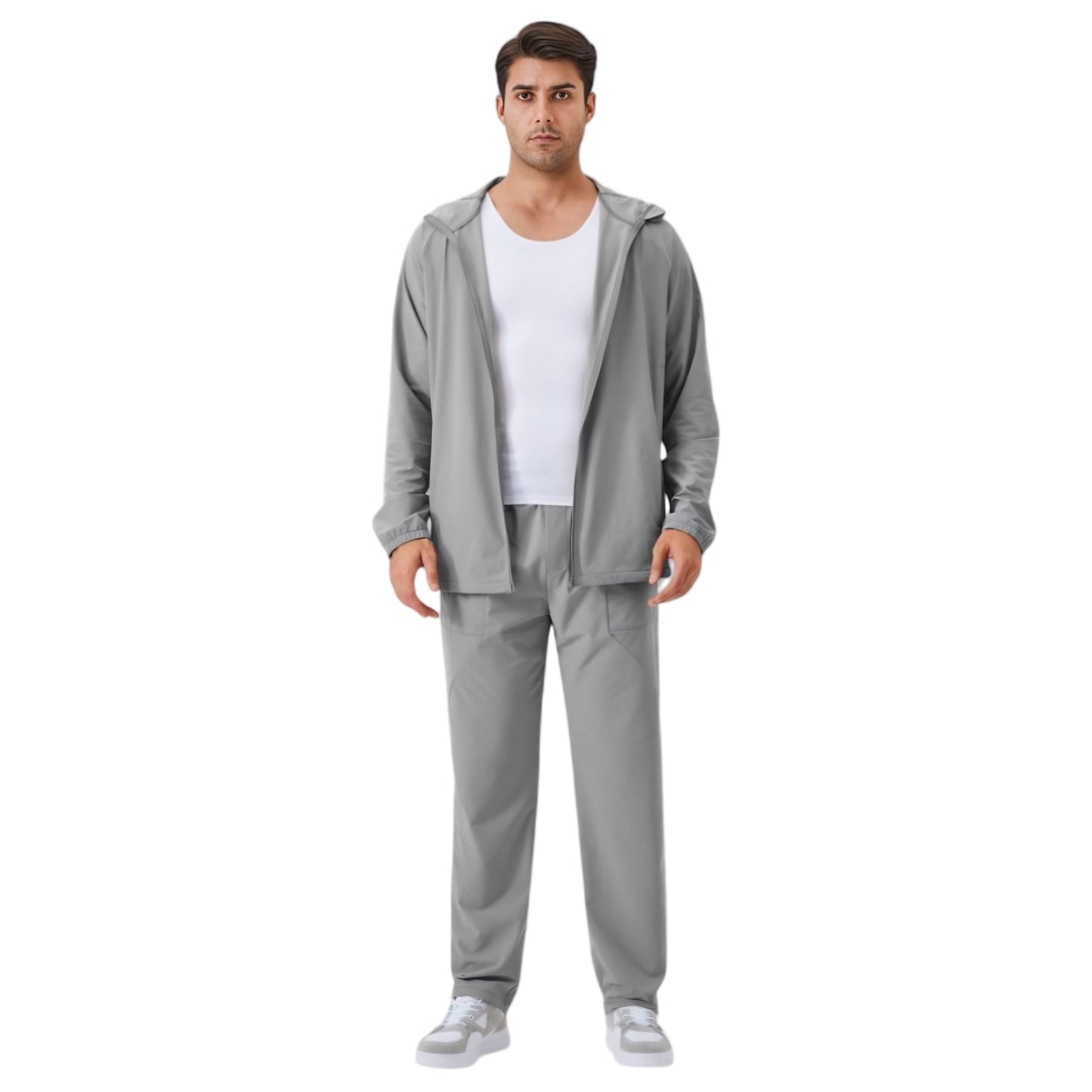 Men's Relaxed Fit Drawstring Pants with Patch Pockets and Elastic Waistband for Casual Wear