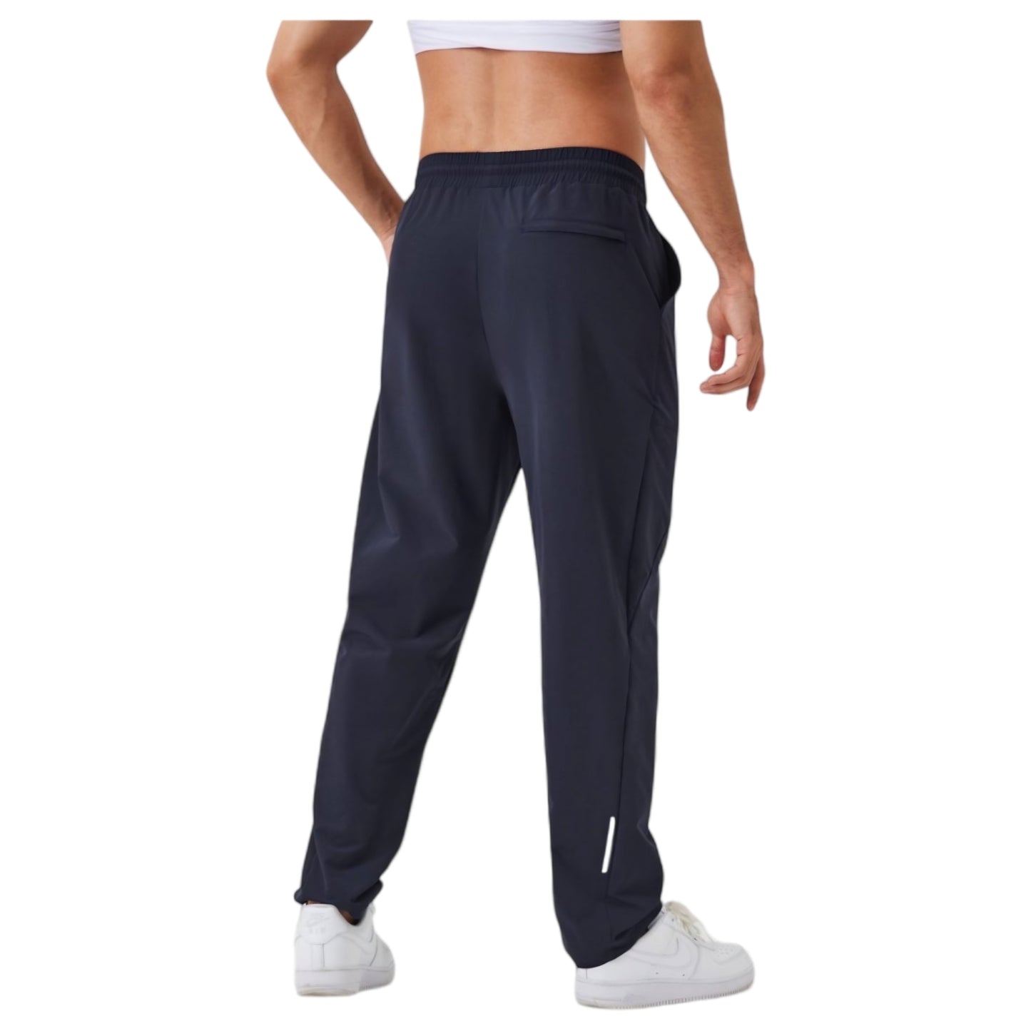 Men's Relaxed Fit Drawstring Pants with Patch Pockets and Elastic Waistband for Casual Wear