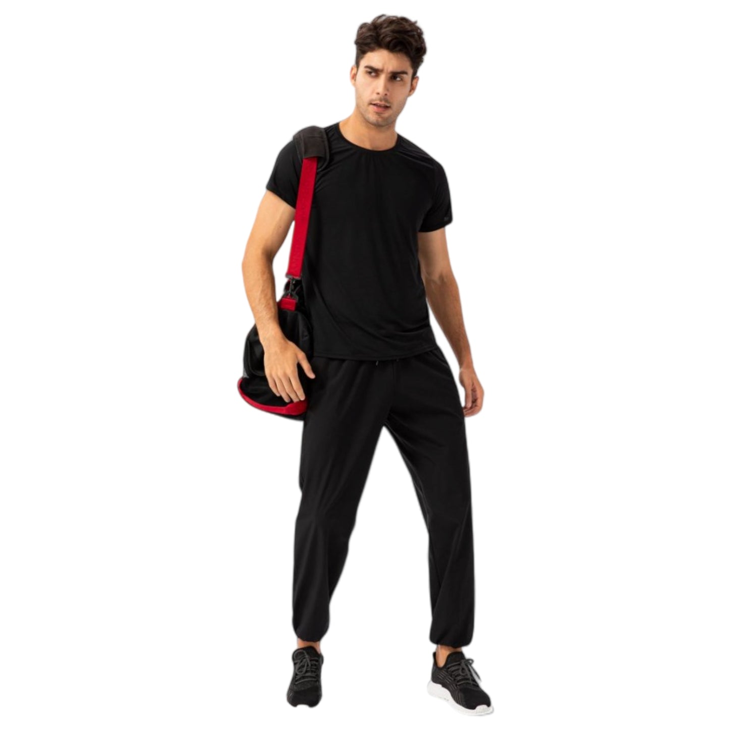 Men's Athletic Drawstring Pants with Zipper Pockets and Elastic Waistband for Active and Casual Wear
