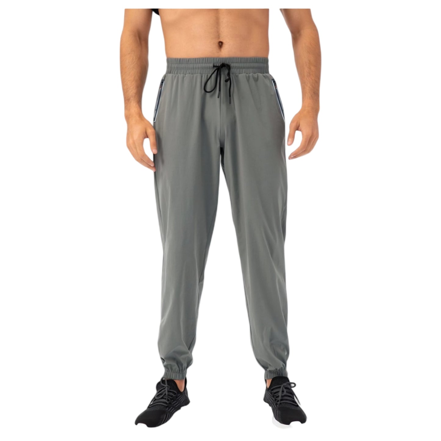 Men's Athletic Drawstring Pants with Zipper Pockets and Elastic Waistband for Active and Casual Wear