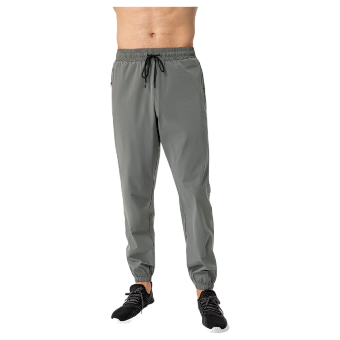 Men's Athletic Drawstring Pants with Zipper Pockets and Elastic Waistband for Active and Casual Wear