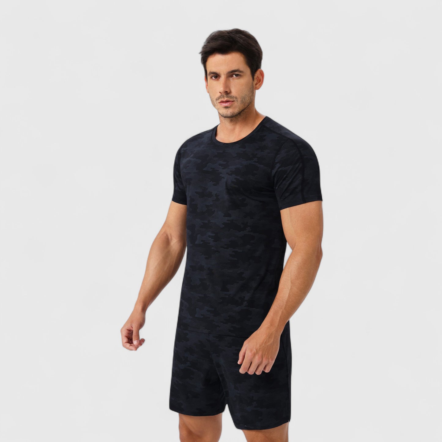 Men's Camo Print Short Sleeve Performance Tee with Quick-Dry Lightweight Stretch Fabric