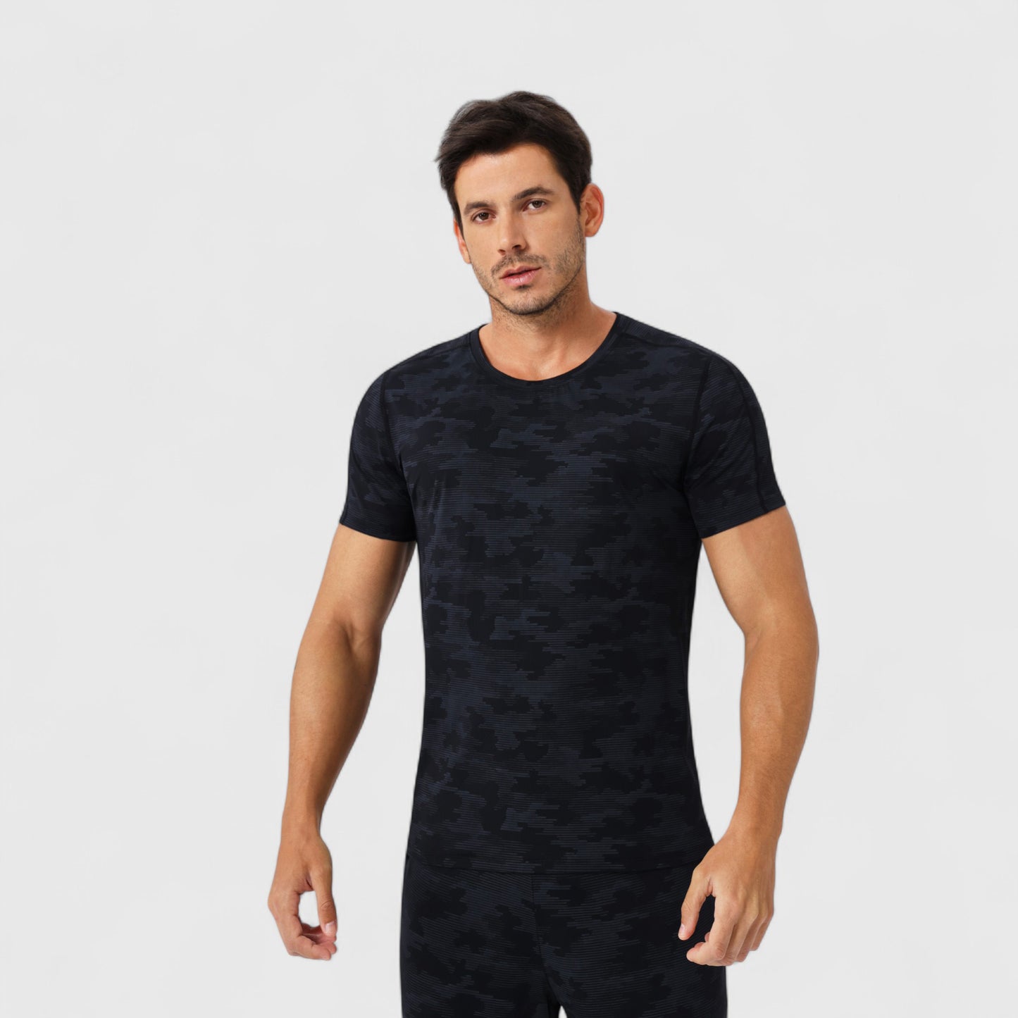 Men's Camo Print Short Sleeve Performance Tee with Quick-Dry Lightweight Stretch Fabric