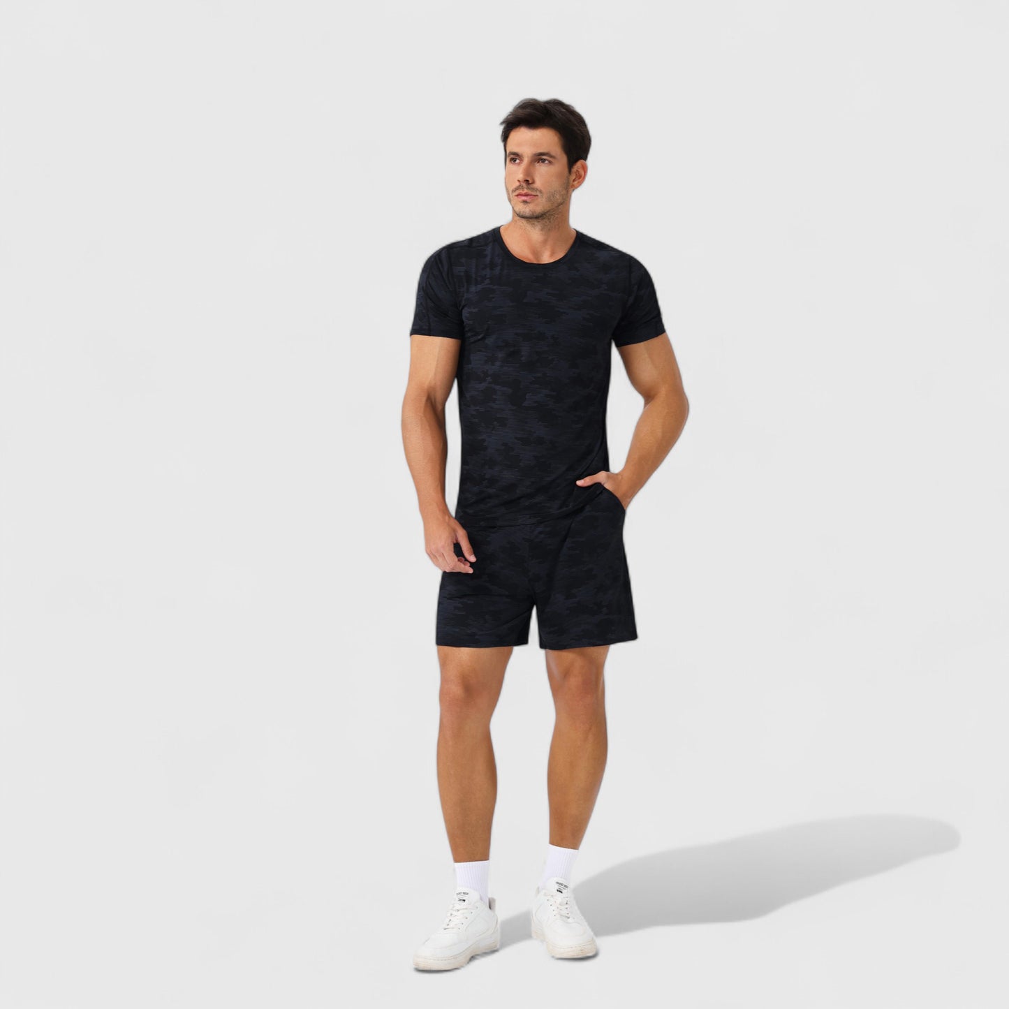 Men's Camo Print Short Sleeve Performance Tee with Quick-Dry Lightweight Stretch Fabric
