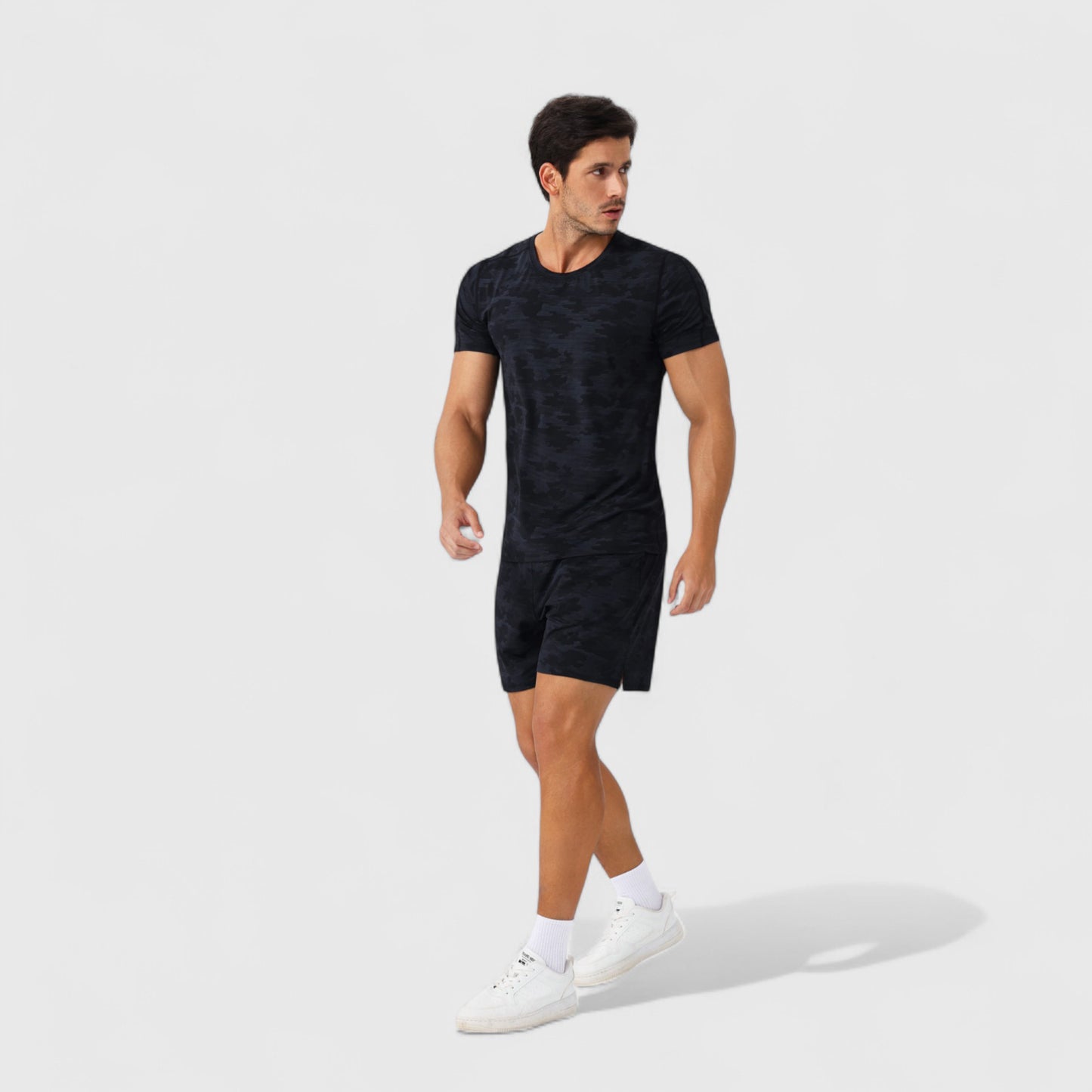 Men's Camo Print Short Sleeve Performance Tee with Quick-Dry Lightweight Stretch Fabric