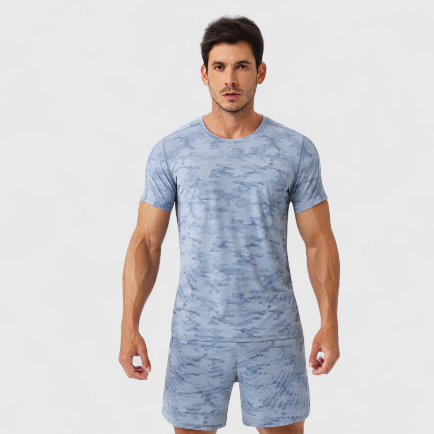 Men's Camo Print Short Sleeve Performance Tee with Quick-Dry Lightweight Stretch Fabric
