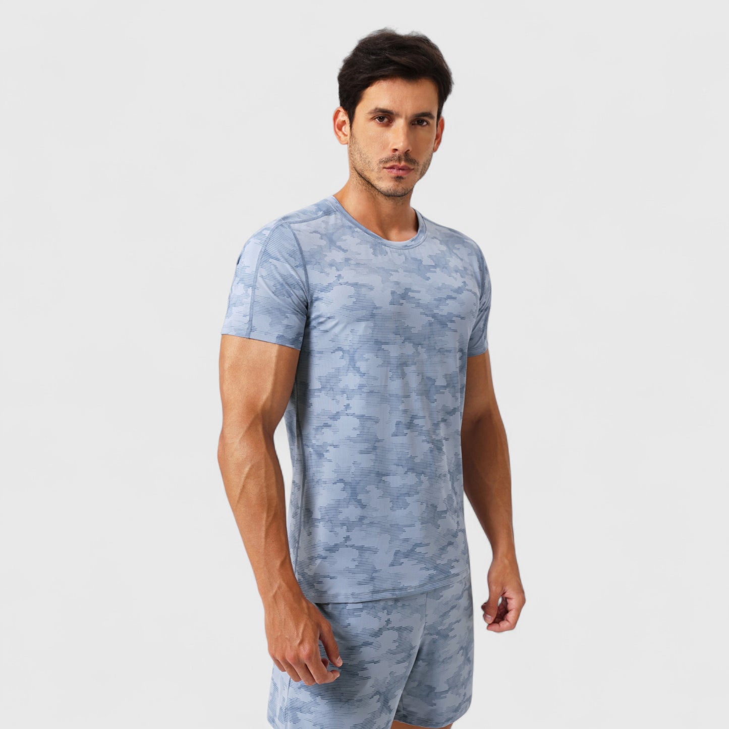 Men's Camo Print Short Sleeve Performance Tee with Quick-Dry Lightweight Stretch Fabric