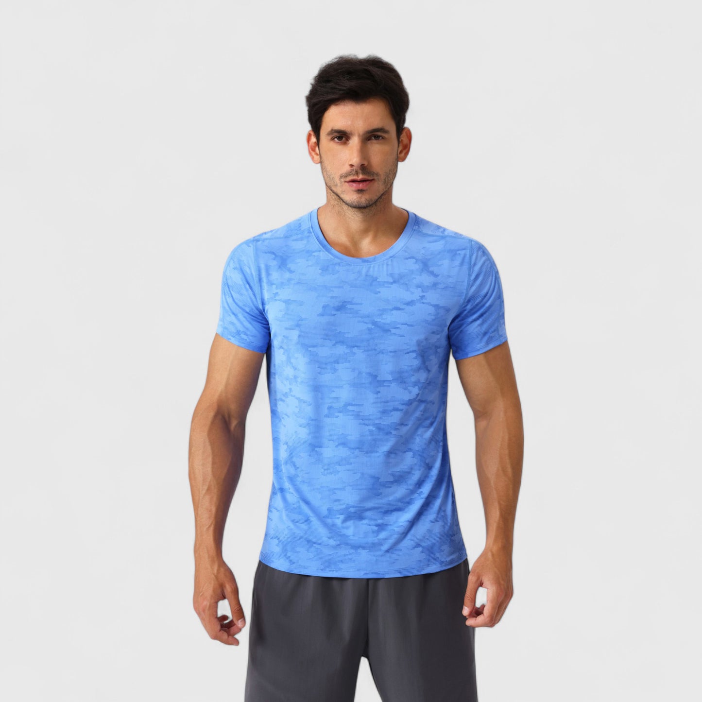 Men's Camo Print Short Sleeve Performance Tee with Quick-Dry Lightweight Stretch Fabric