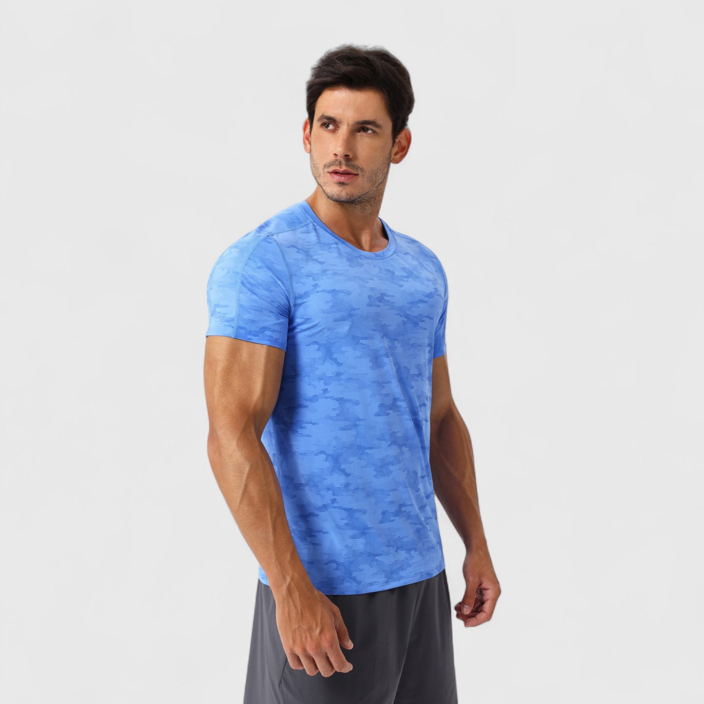 Men's Camo Print Short Sleeve Performance Tee with Quick-Dry Lightweight Stretch Fabric