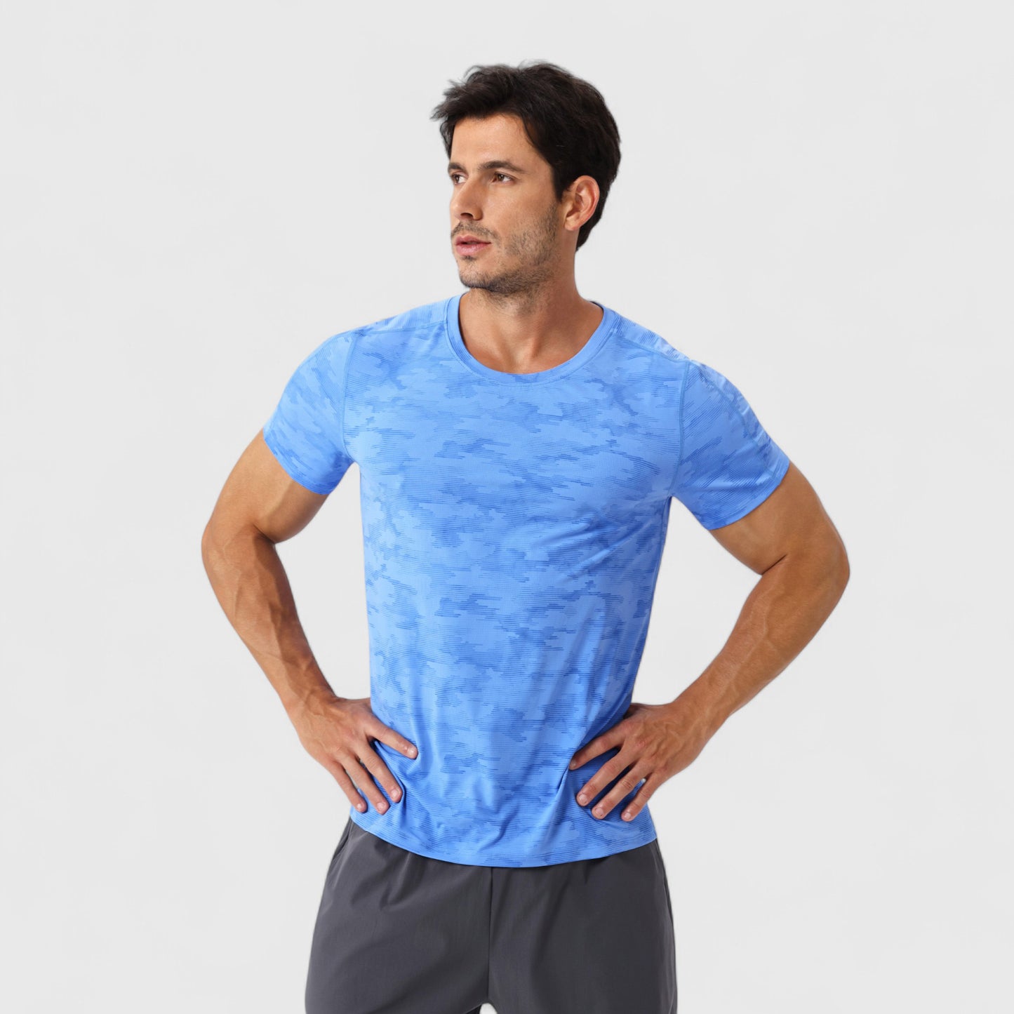 Men's Camo Print Short Sleeve Performance Tee with Quick-Dry Lightweight Stretch Fabric