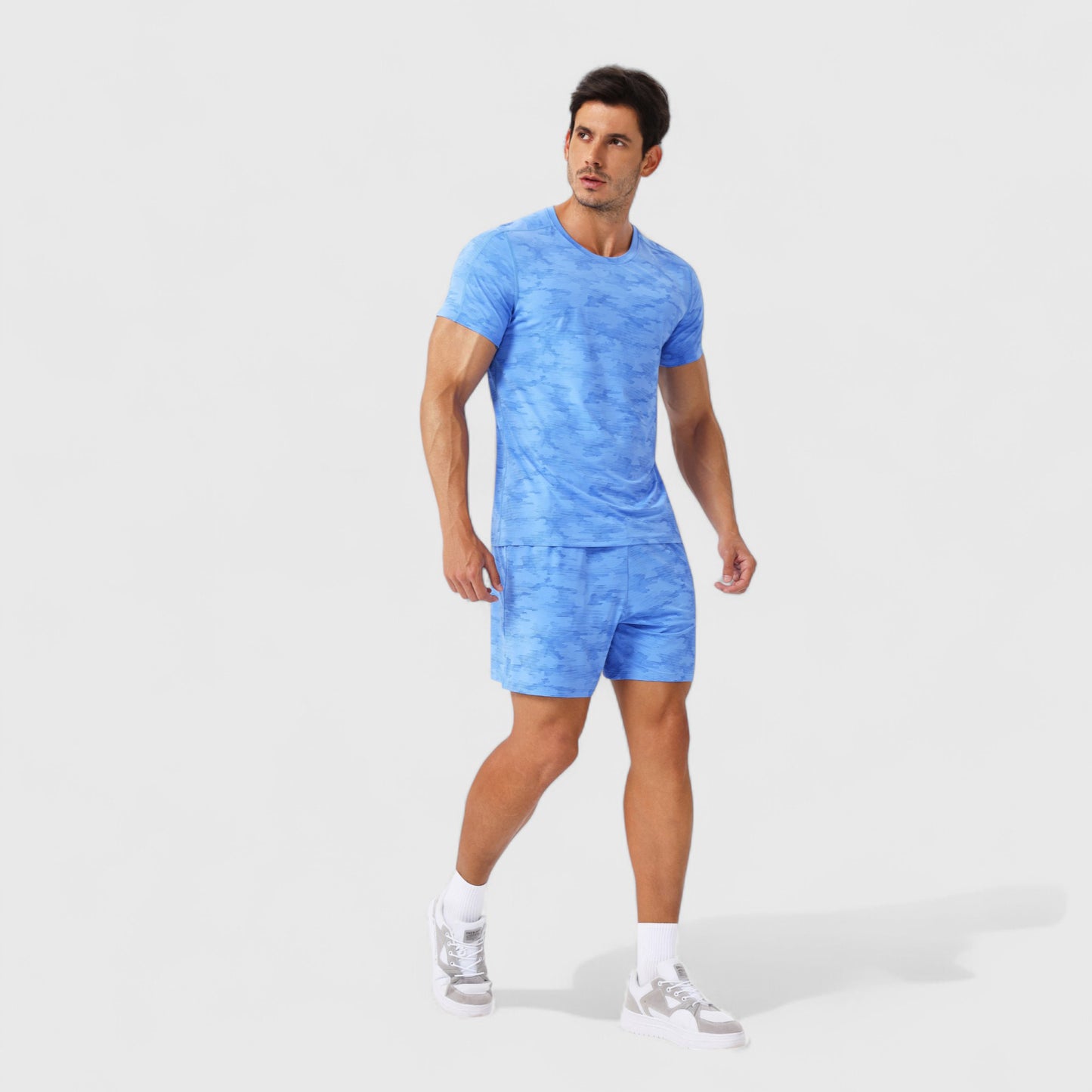 Men's Camo Print Short Sleeve Performance Tee with Quick-Dry Lightweight Stretch Fabric
