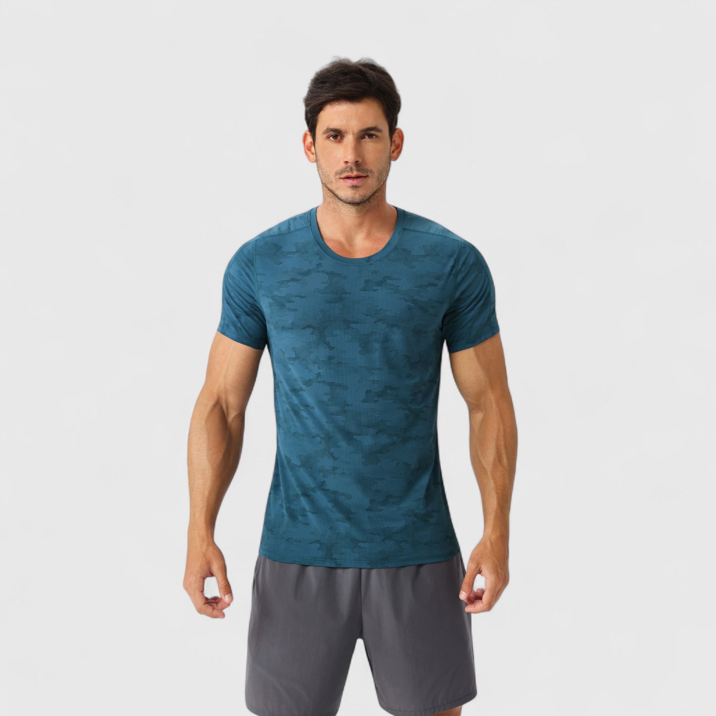 Men's Camo Print Short Sleeve Performance Tee with Quick-Dry Lightweight Stretch Fabric